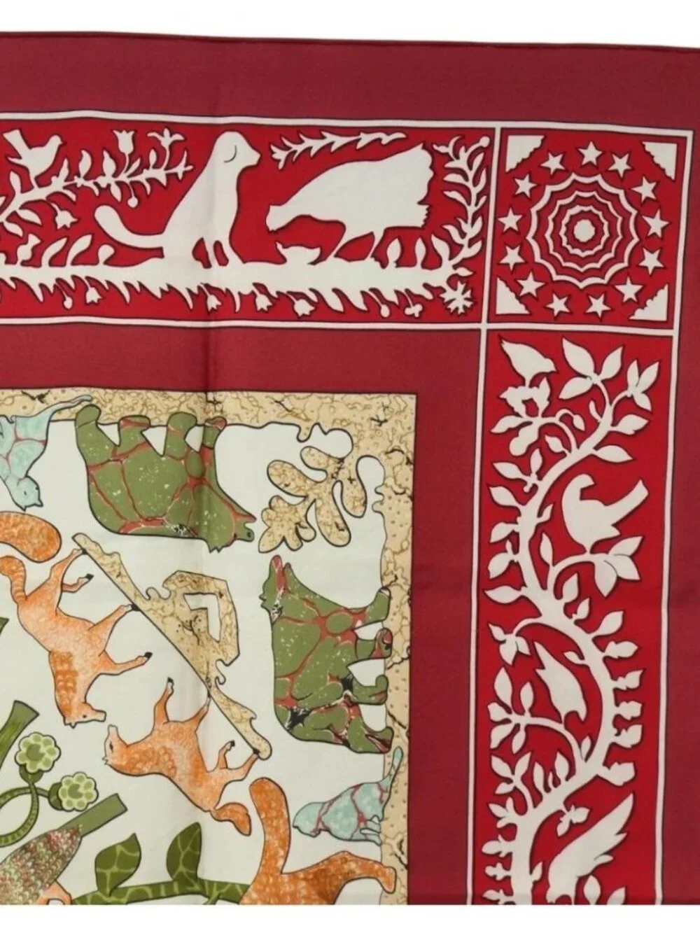 HERMES Carre 90 Scarf Silk Red Auth mr2616